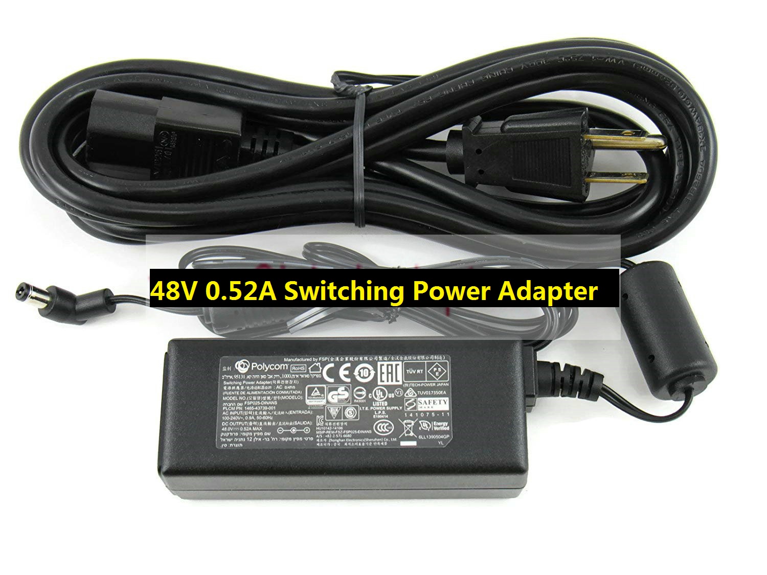 *Brand NEW* Polycom FSP025-DINANS 1465-43739-001 48V 0.52A Switching Power Adapter